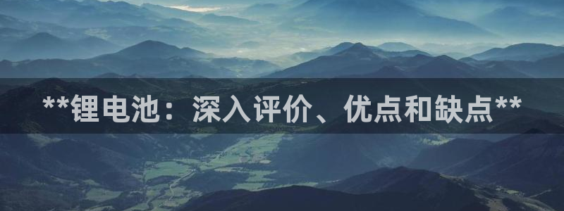 **锂电池：深入评价、优点和缺点**